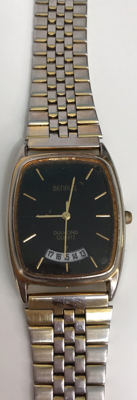Vintage BENRUS Diamond Quartz Wristwatch Rectangle *Not Working*