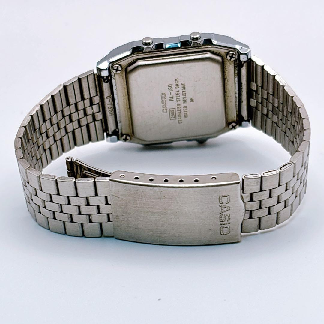 Casio AL-180 Vintage Solar Alarm Chrono Watch Men’s Working 3.2cm case