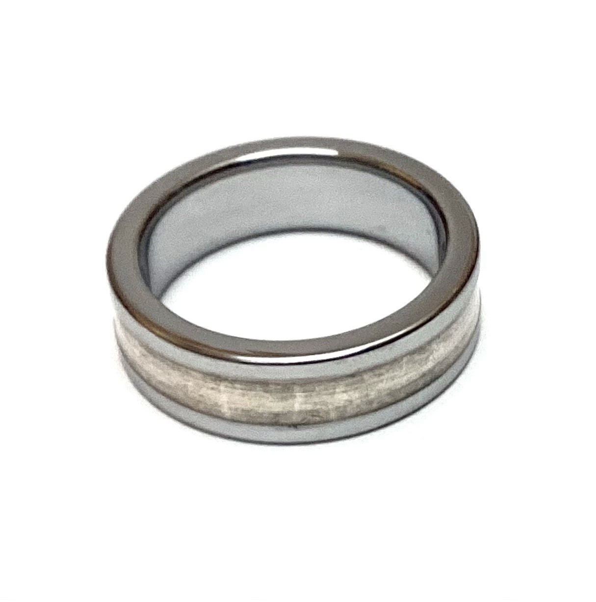 Triton Tungsten Carbide and 925 Sterling Silver Natural 9 Diamond Ring Sz 13