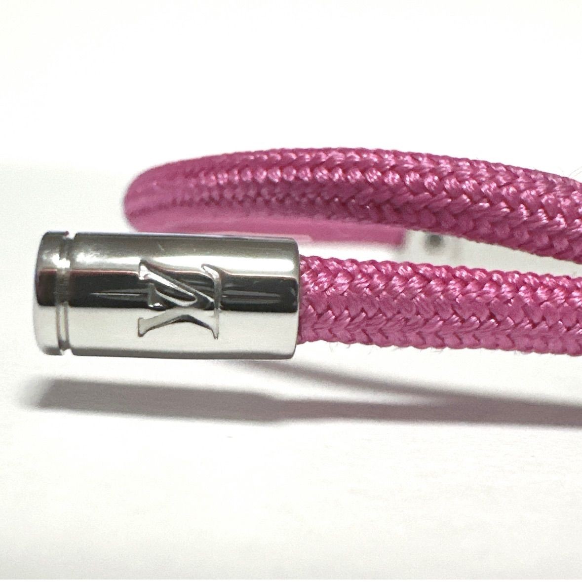 Louis Vuitton Authentic Bracelet LV Space Pink Metal Canvas M00282 DP0221 25.5cm