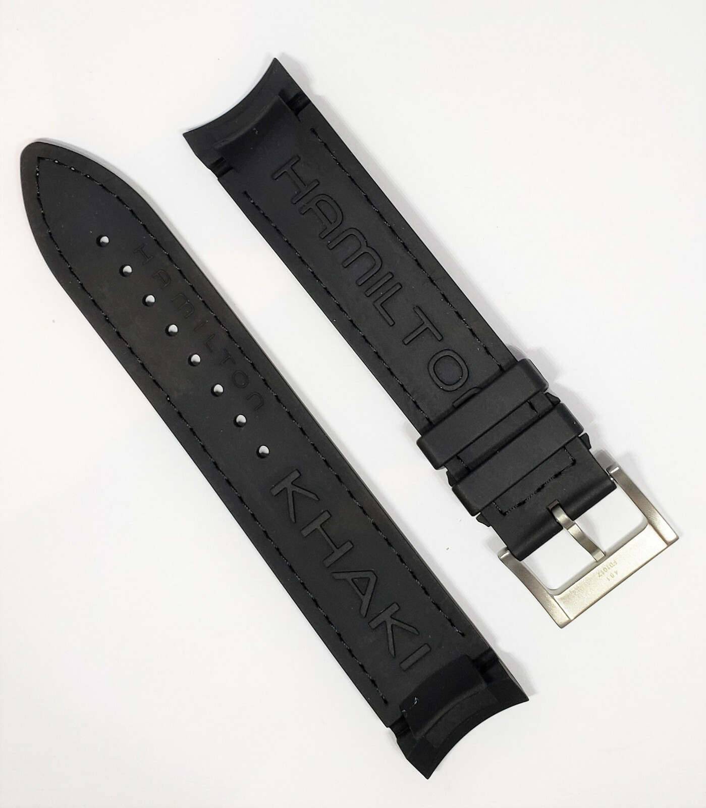 Original Hamilton Khaki H776151 H776152 H776220 Black Rubber Watch Band Strap