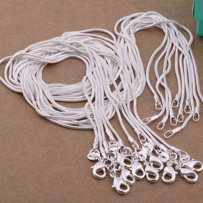 Lot 5/10Pcs 925 silver-plate 1MM Snake Chain Necklace For Pendant 16-24inch AAA