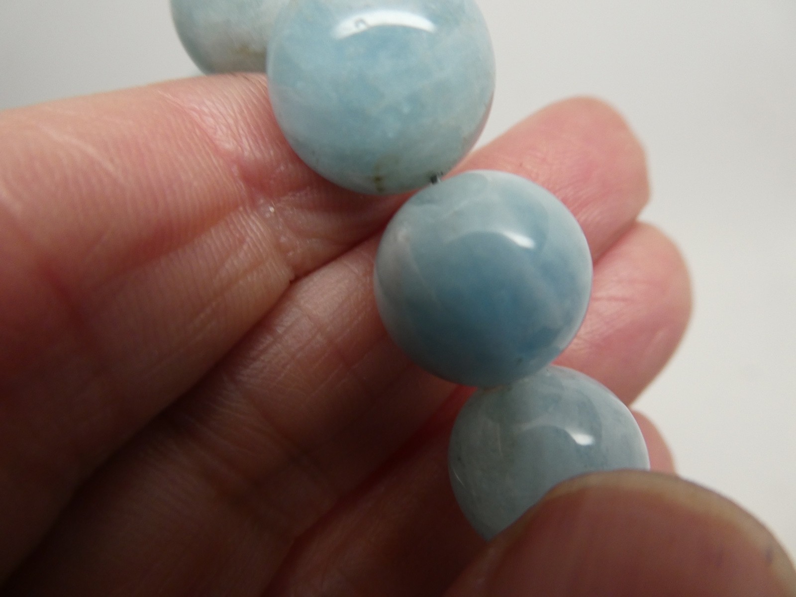 Jay King DTR Aquamarine Gemstone Sterling Silver 925 Graduated Bead Necklace