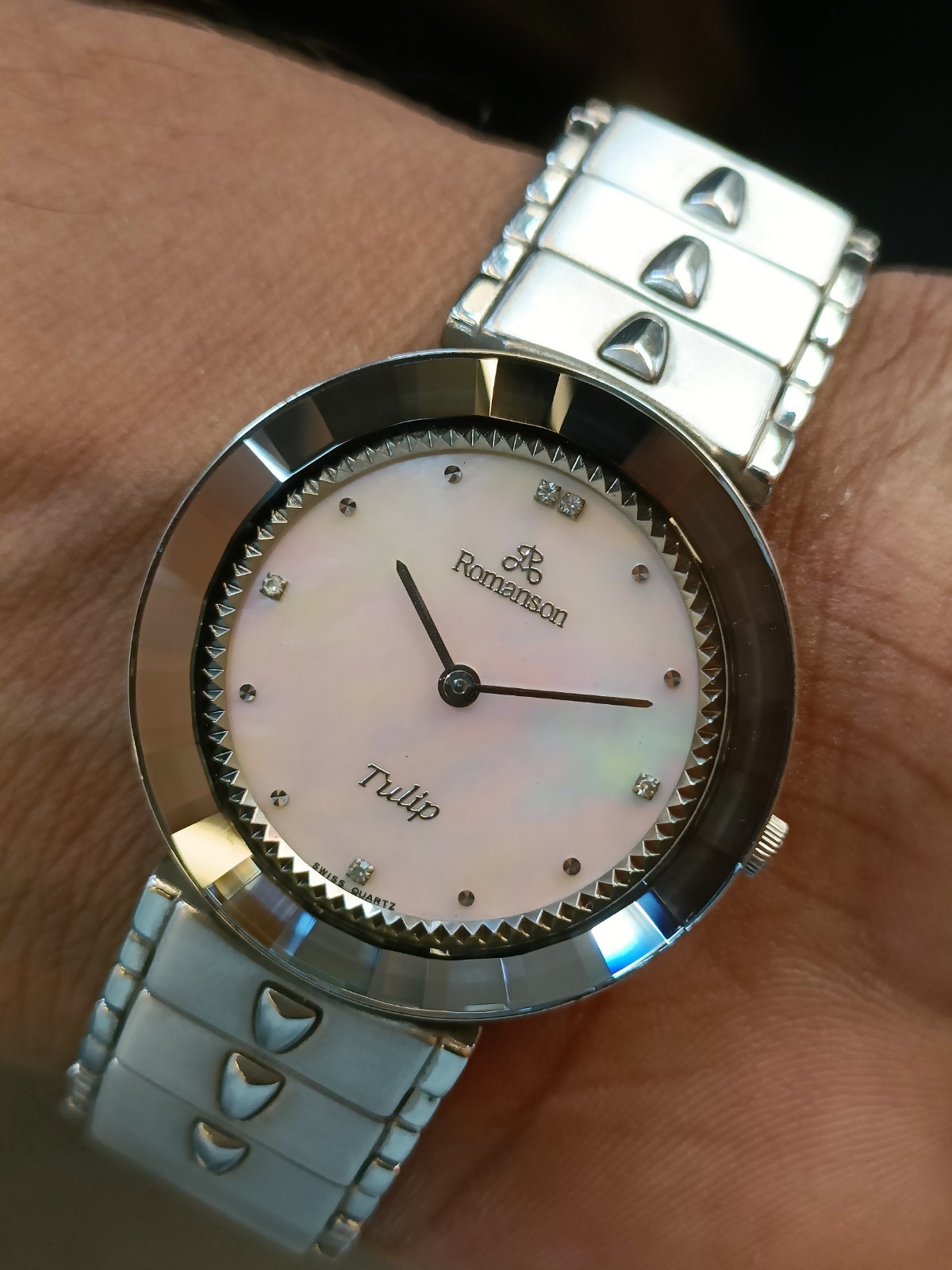ROMANSON TULIP QUARTZ MOTHER OF PEARL DIAL UNISEX ADULT WORKING CONDITION