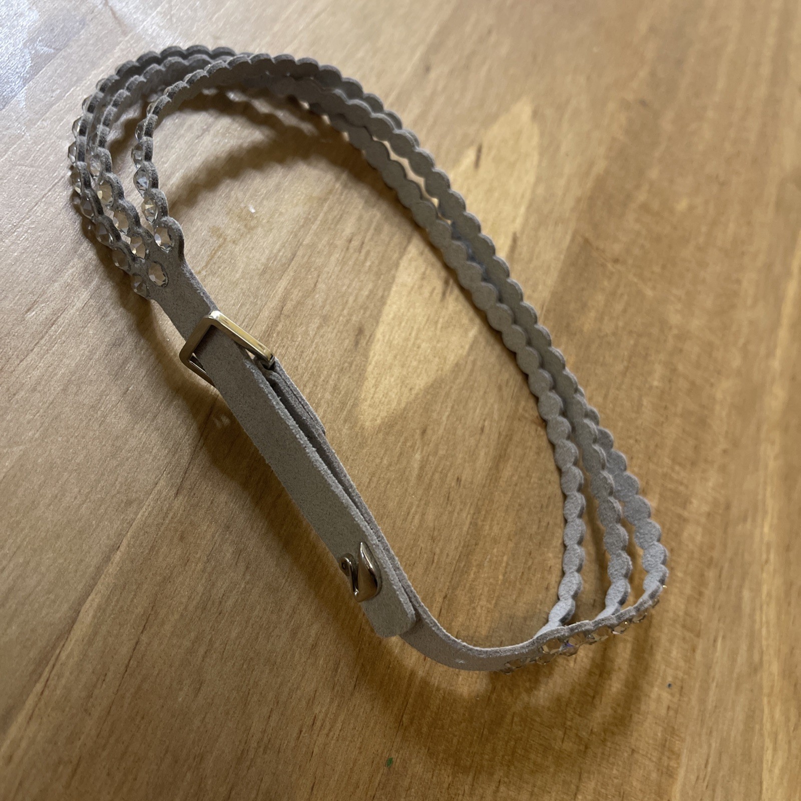 SWAROVSKI Gray Wrap Bracelet Crystals Suede / Adjustable