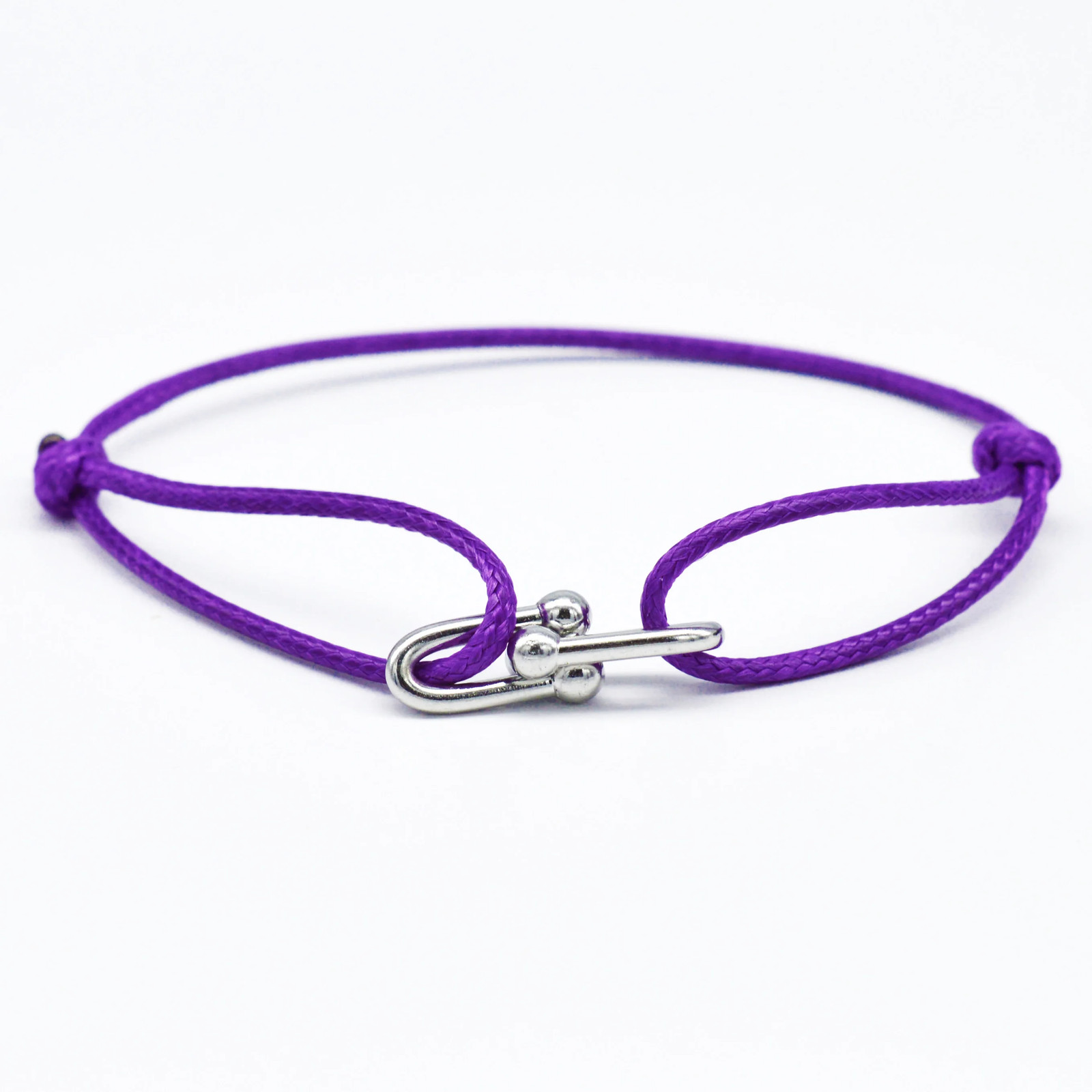 Bamboo Horseshoe Buckle Bracelet Braided Ribbon Adjustable Rope Jewelry