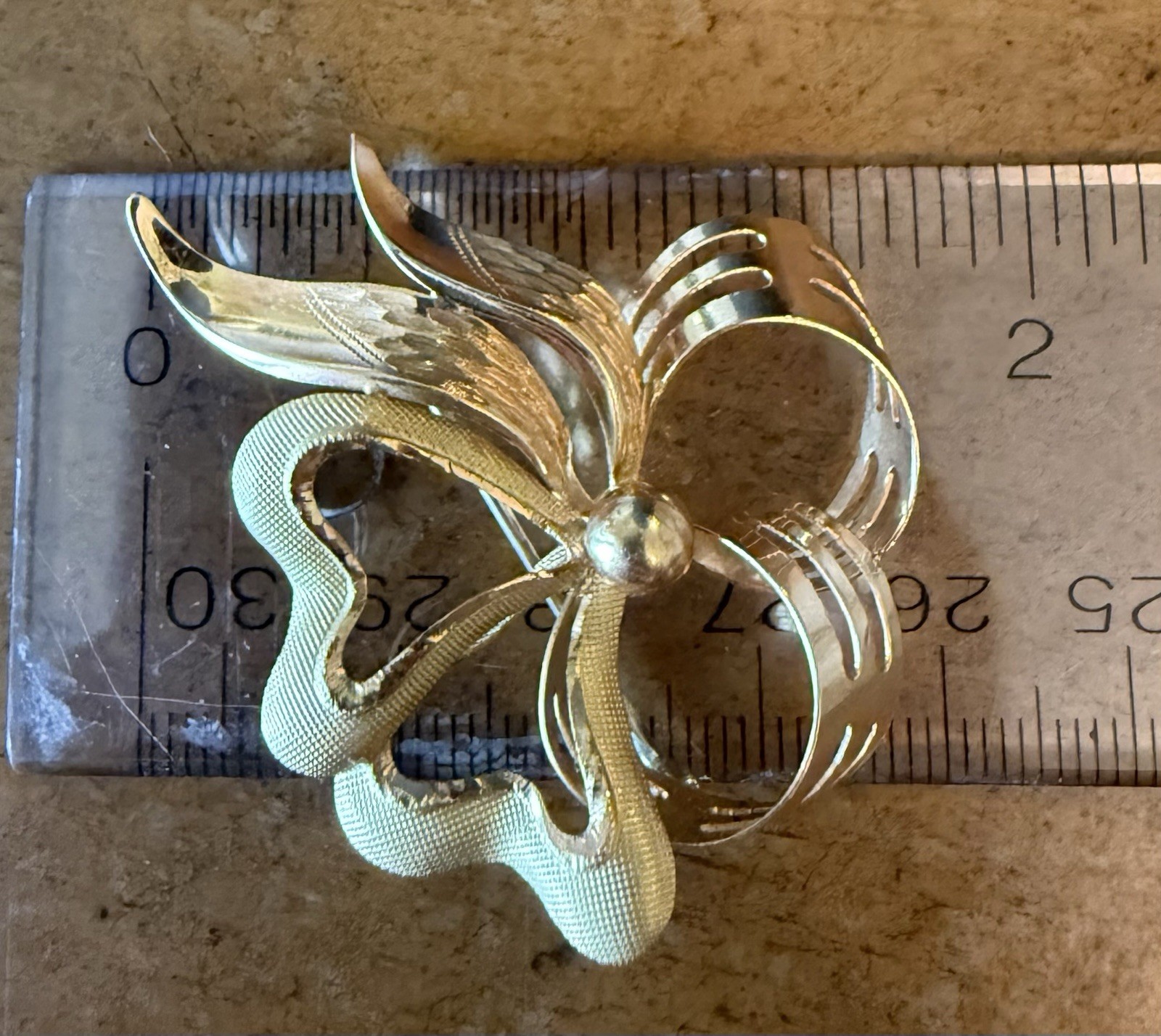 Vintage UNOAERRE 18K Gold Brooch Pin 750 AR BREV Italy 6.27g