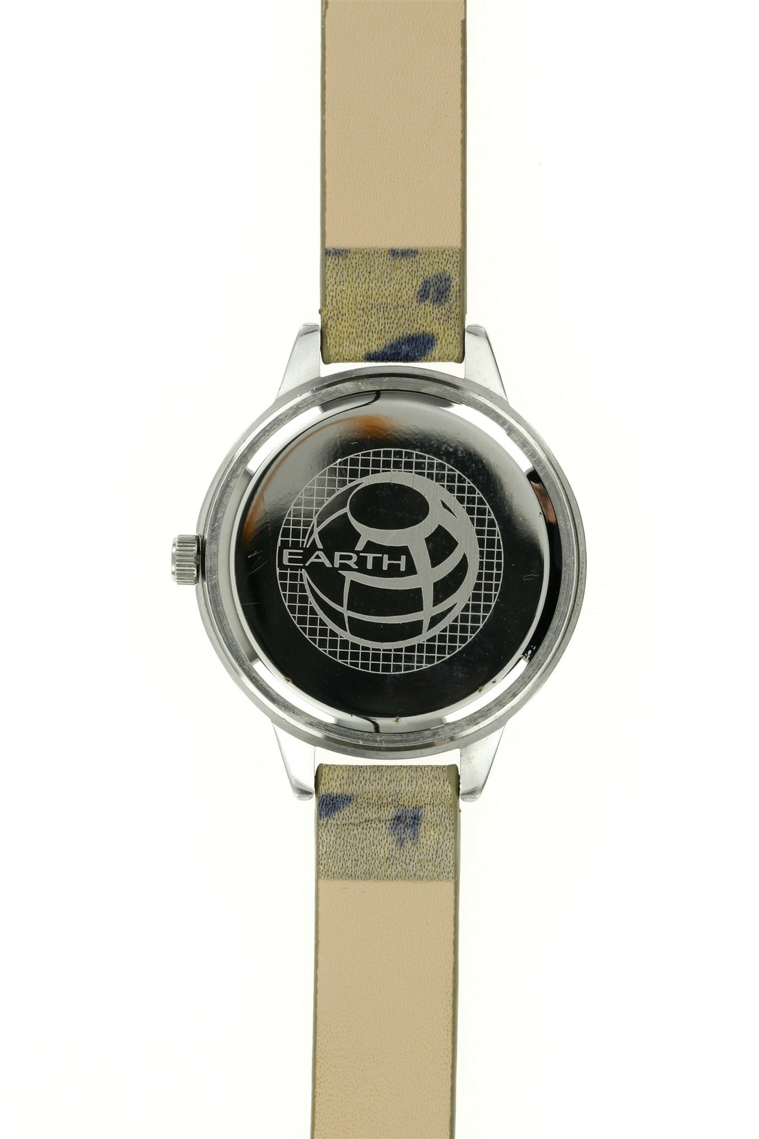 EARTH WOOD Womens Autumn Dark Brown Leather Strap 38mm Watch 133655