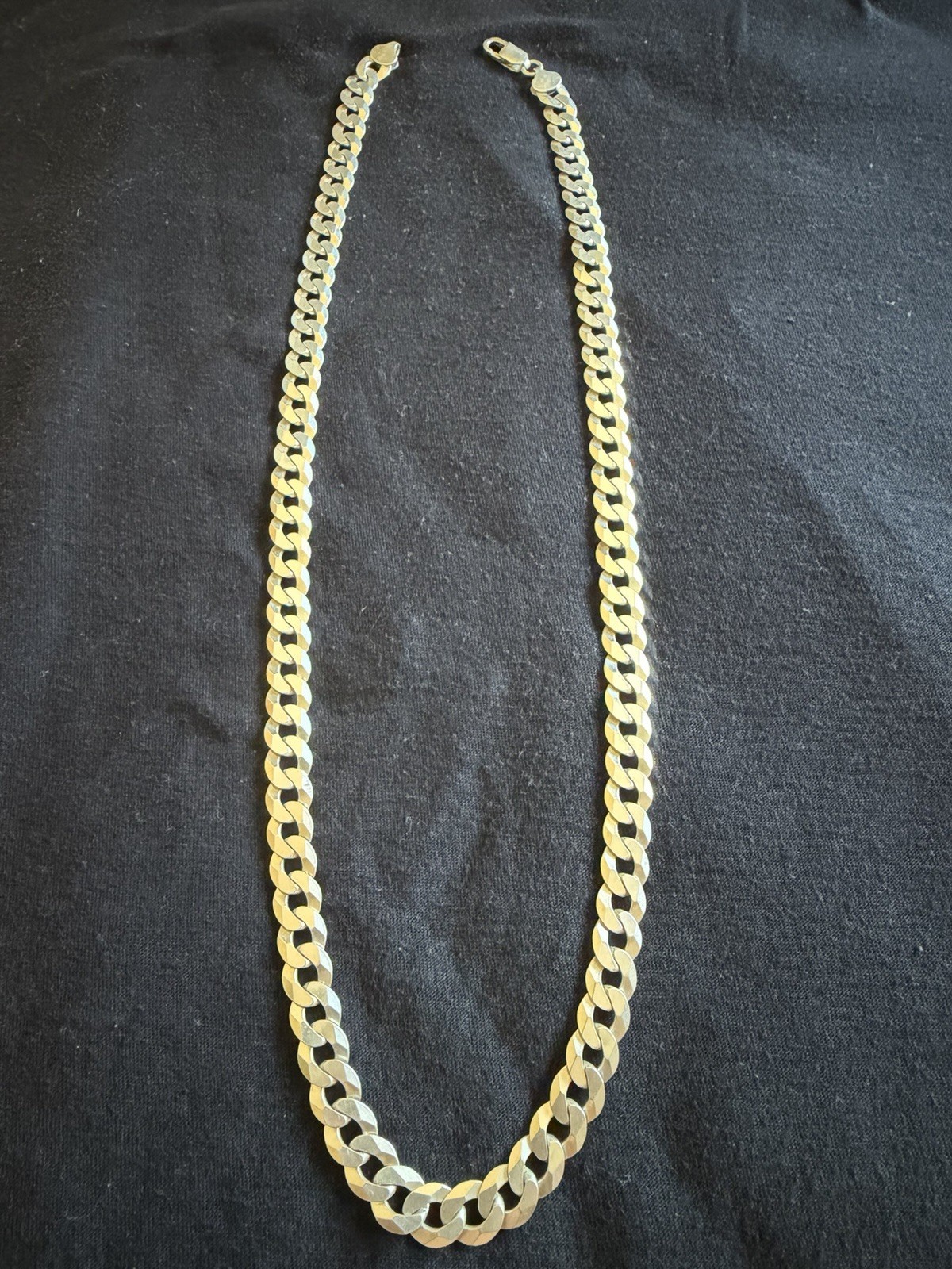 LIRM 925 Sterling Silver Italy Flat Cuban Curb Chain Necklace 9.2mm(48 Grams)