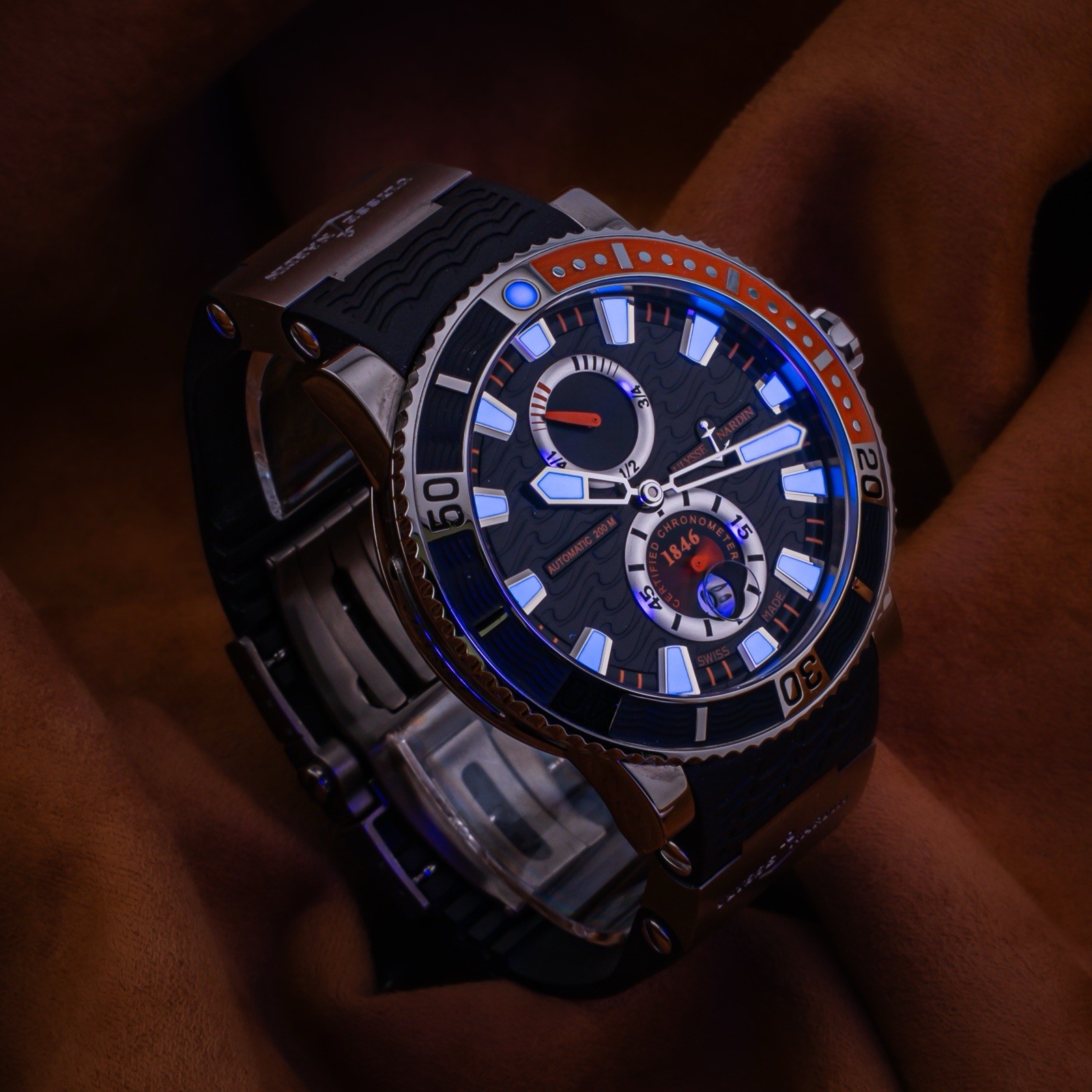 Ulysse Nardin Maxi Marine Diver Orange 45mm Limited Edition Excellent Condition
