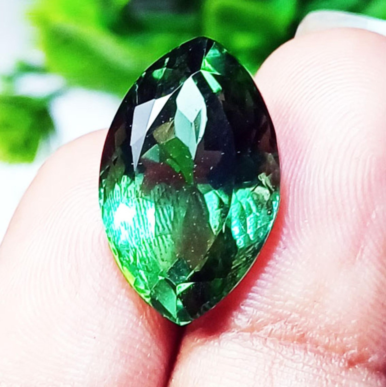 Natural Green Amethyst Marquise Cut 11.70 Ct Certified Loose Gemstone ~Free Gift