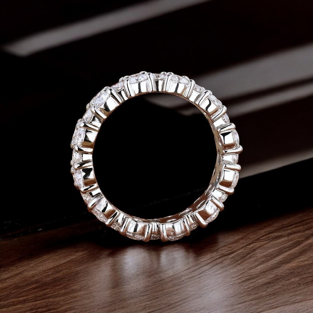 3 Ct Lab Grown Diamond Engagement Ring in 18K White Gold Round Cut Certified