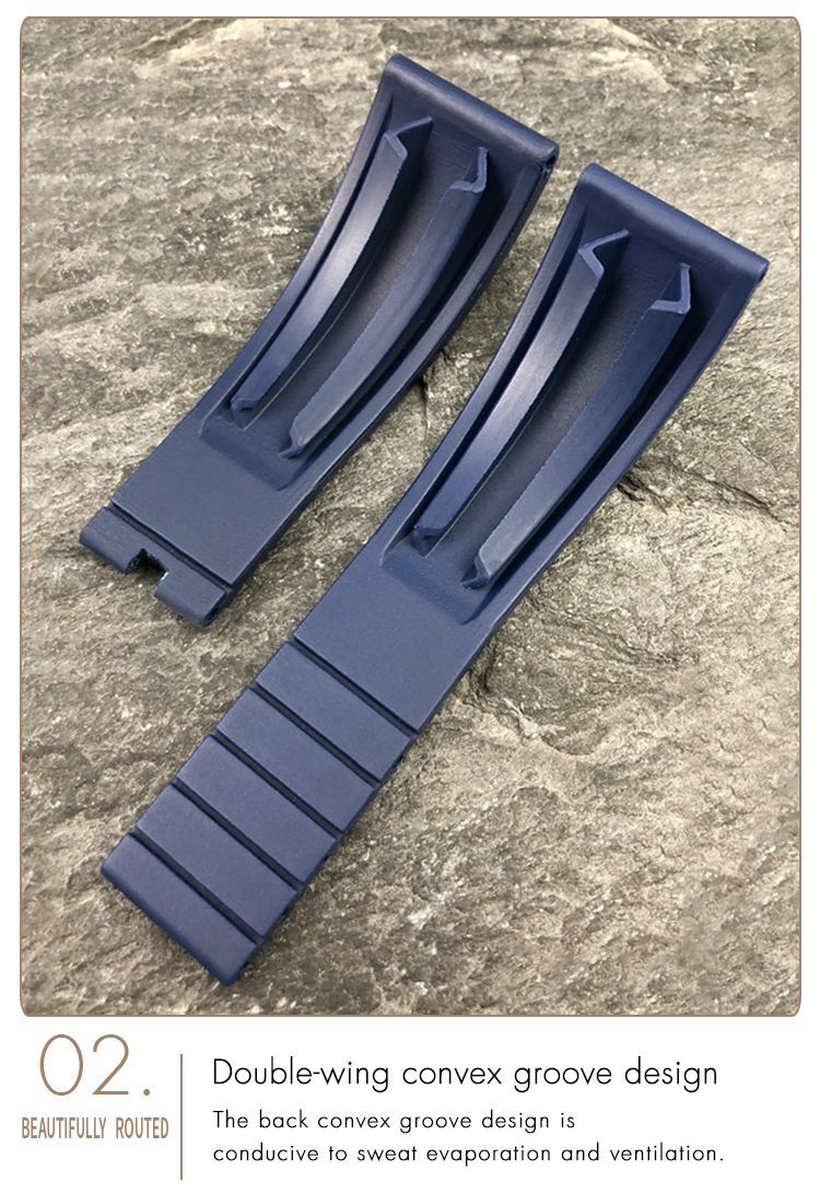 20 21mm Nature Rubber Watch Band Strap Fits Rolex Sky Dweller Old Daytona