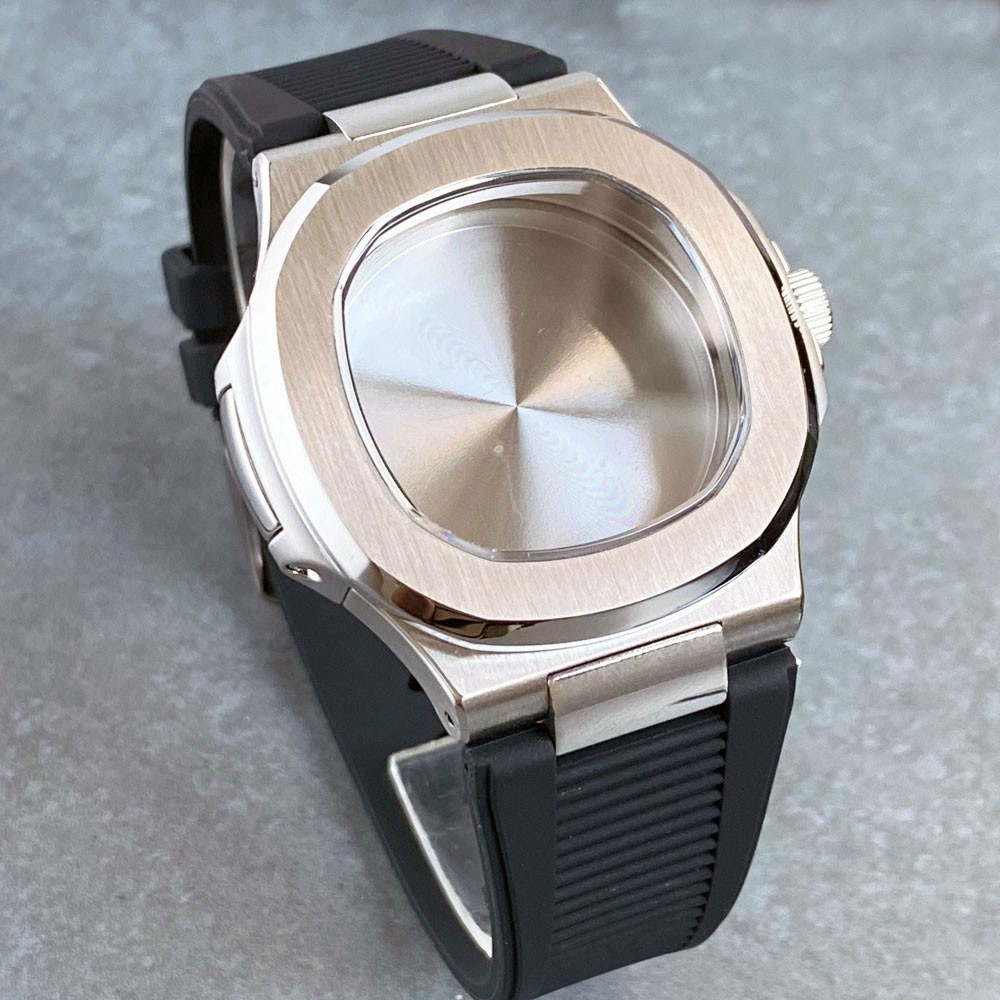 Fit NH35 Square Watch Case+Silicone Band+Dial Set For Nautilus Wristwatch Parts