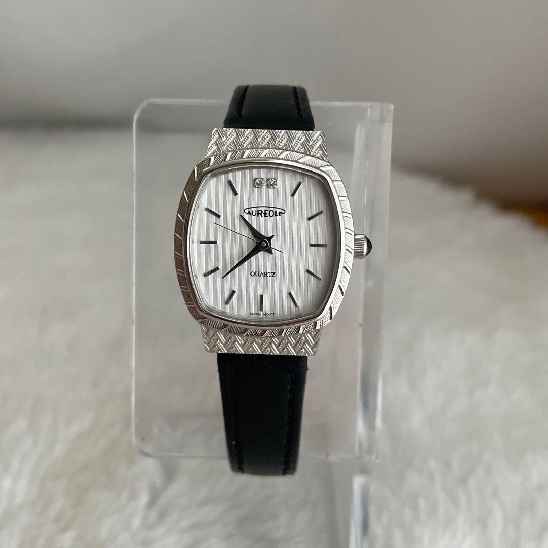 Aureole Quartz Black Dial Wristwatch