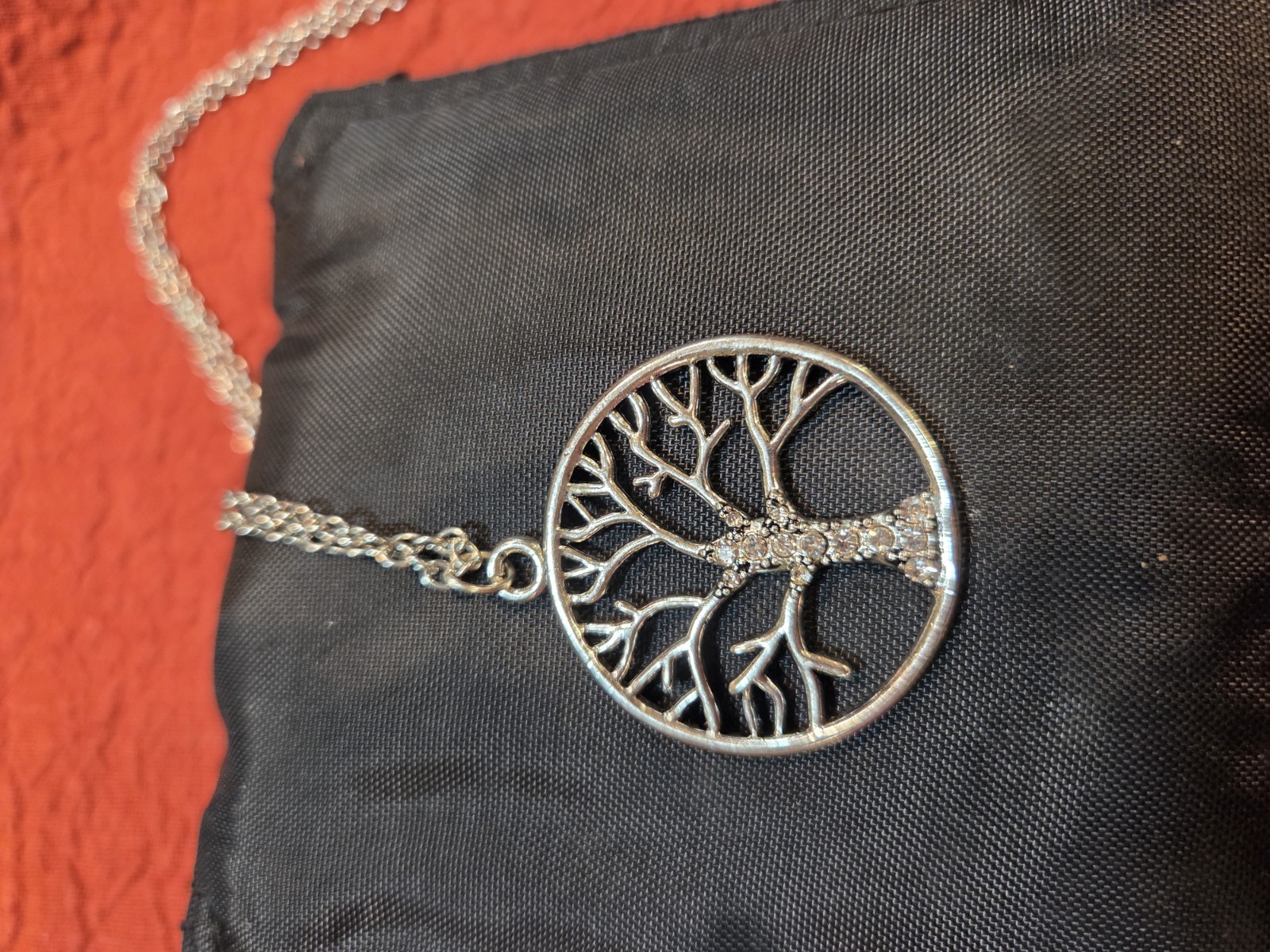 Tree Of Life Necklace With Stones In Trunk Of Tree
