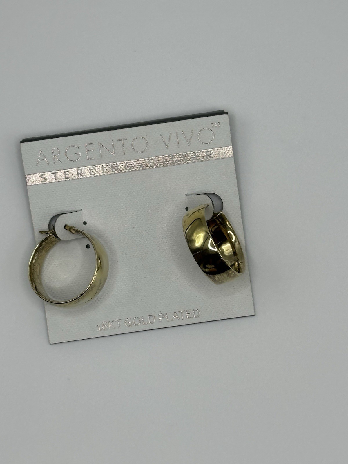 Argento Vivo Hoop Earring Gold Tone Sterling Silver 925