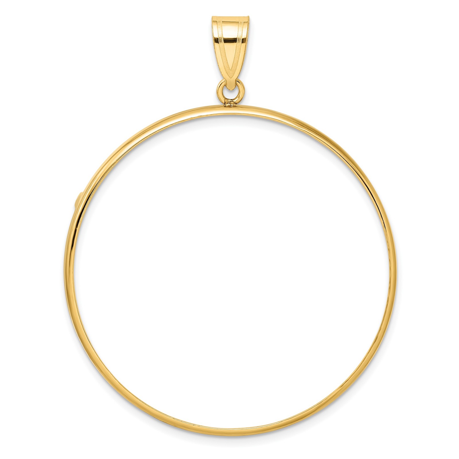$1 American Silver Eagle Coin Bezel 40.6mm Polished Prong 14k Yellow Gold