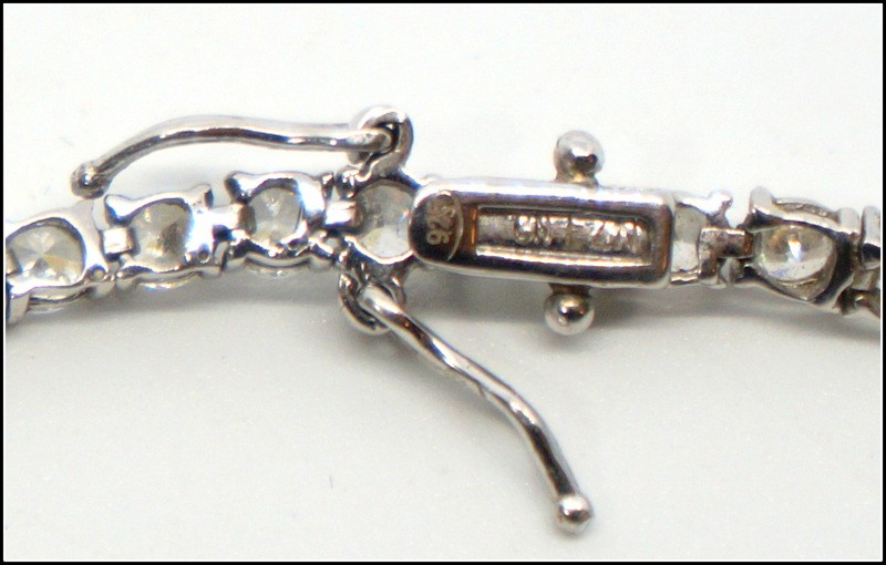 Vintage Fuzion Creations FZN 925 Sterling Silver Cubic Zirconia Tennis Bracelet