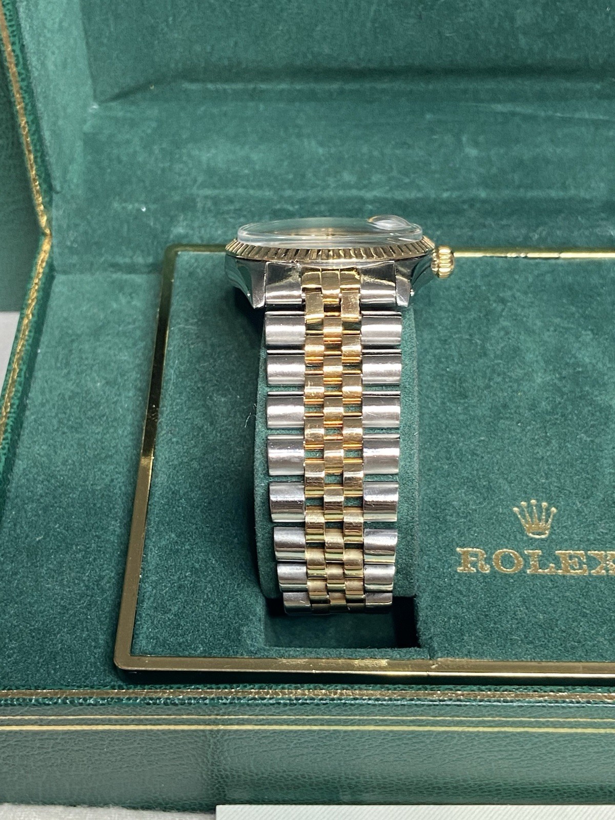 ROLEX ♛ Oyster Perpetual Date 15053* SS & 18K Full Set With Extra Dial ~Preloved