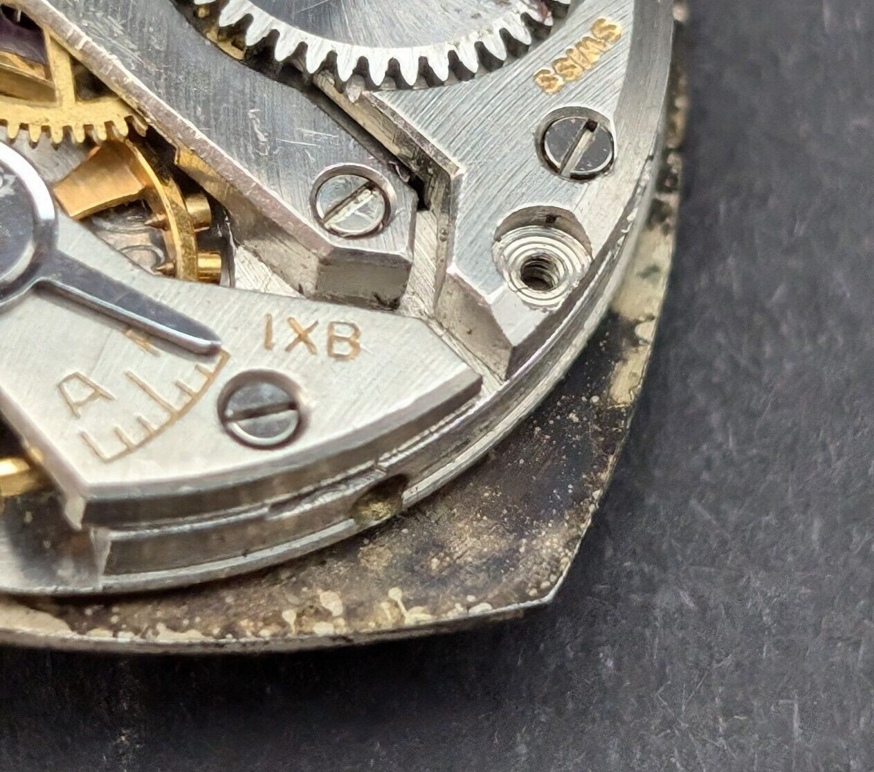 Vintage RECTA Watch Co Rounded Square Art Deco 20mm Movement for PARTS or REPAIR