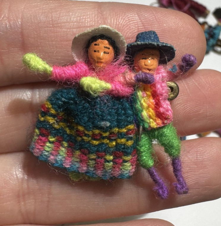 Vintage Guatemalan Peruvian Handmade Trouble Worry Dolls Crafted Protection Lot