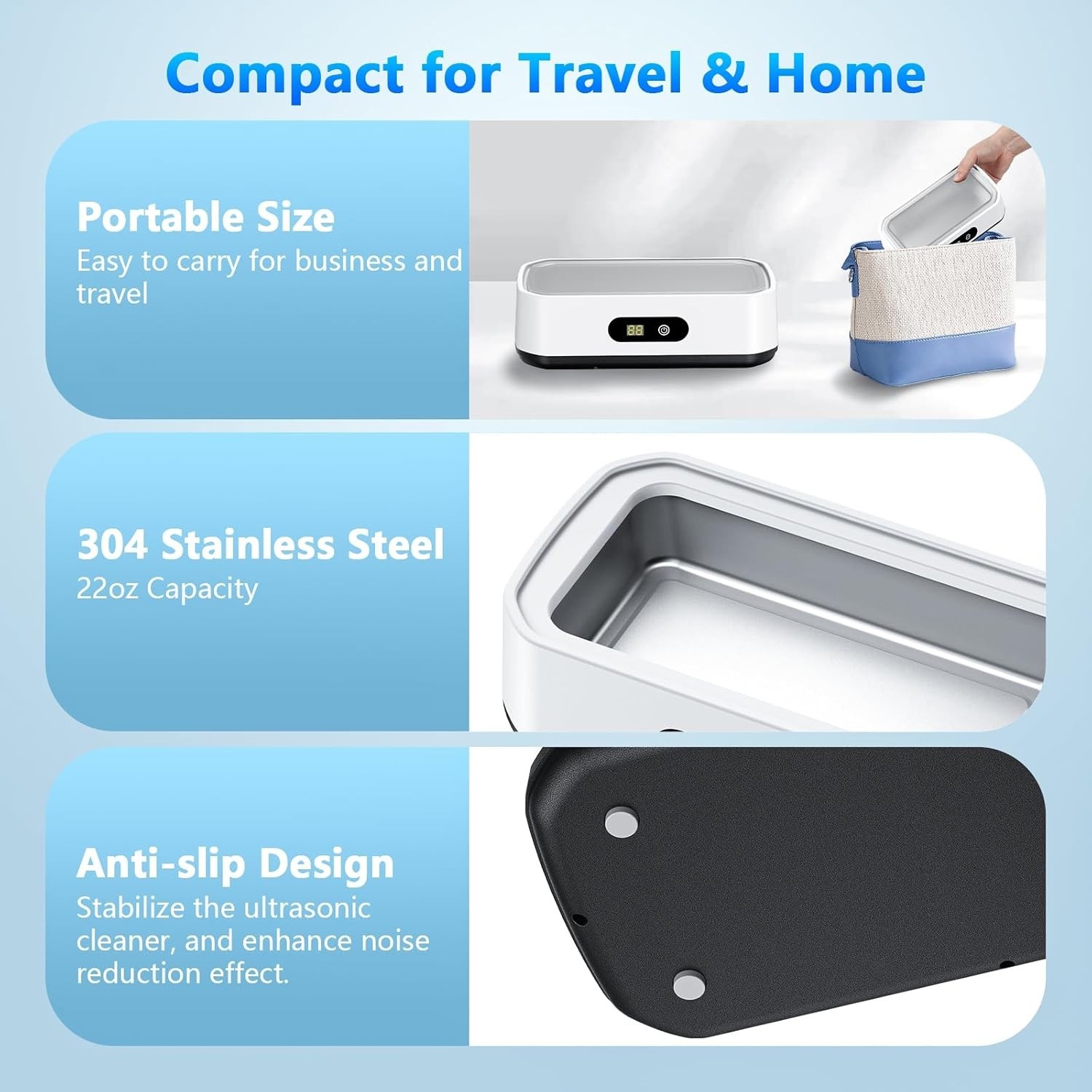 Ultrasonic Jewelry Cleaner w/ 5 Mode & Digital Timer UltraSonic Cleaning Machine