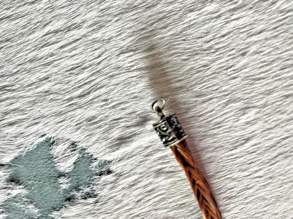 Western Womans Bracelet 8 x 3/8 in Cross Horsehair Bead Lobster Brown Multicolor
