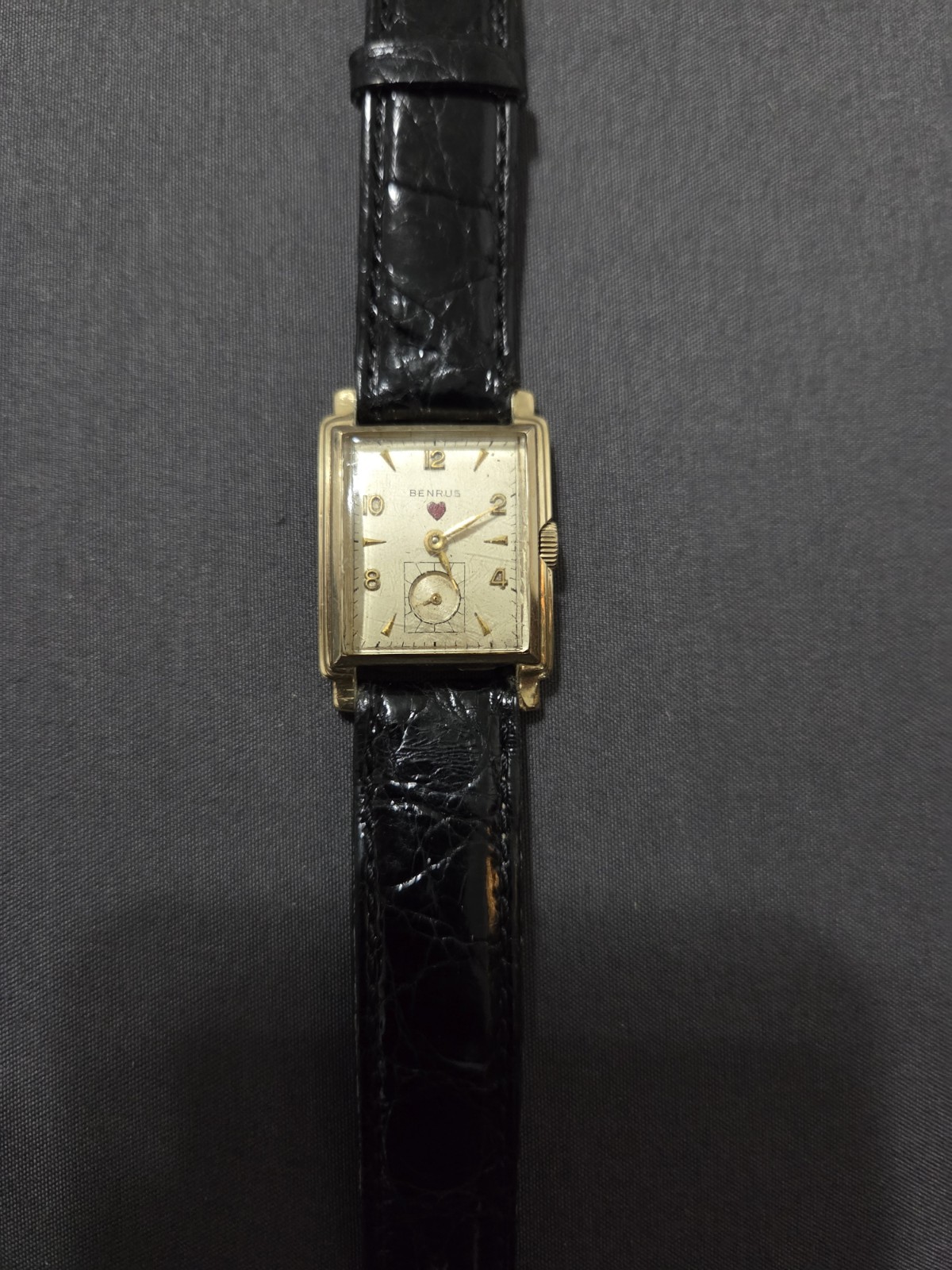 Vintage Benrus Sweetheart Red Heart 10K Gold Filled Mechanical Watch RUNNING