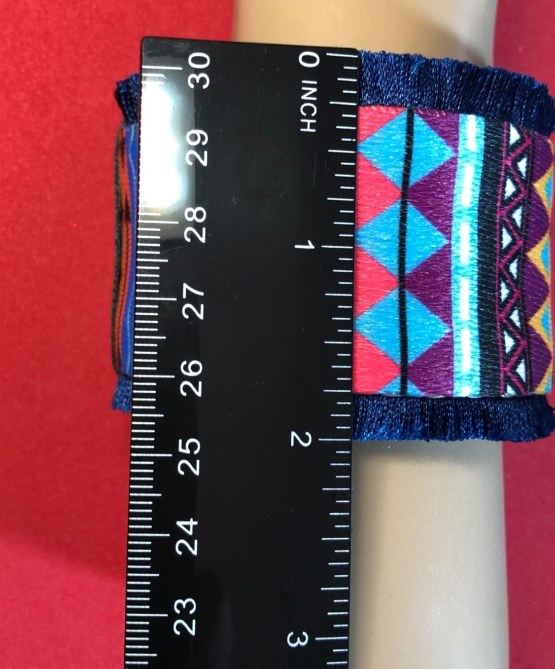 Southwest Style Cuff Bracelet Aztec Ethnic Indian Blanket Woven Multi-Color 8220