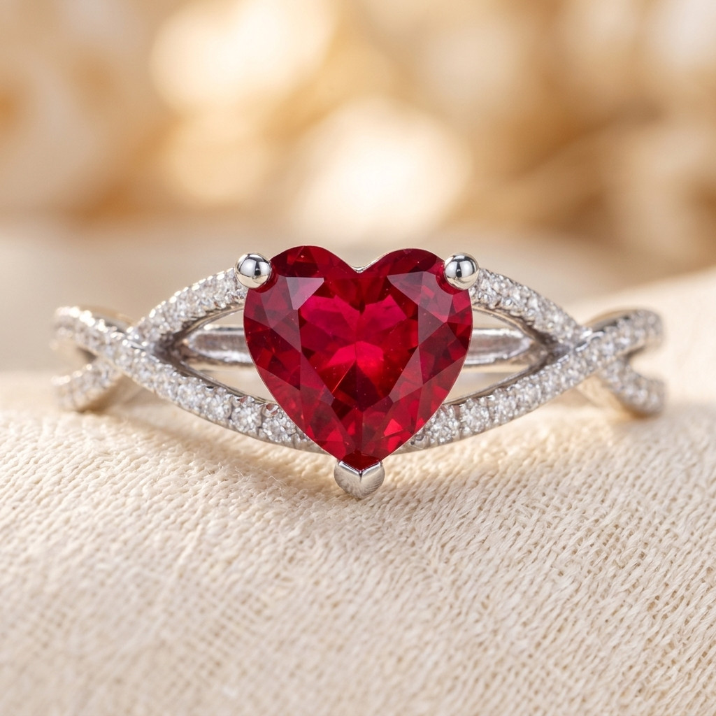 2.45 Ct Natural Ruby And Diamond Wedding Bridal Ring 14k White Gold Size 6