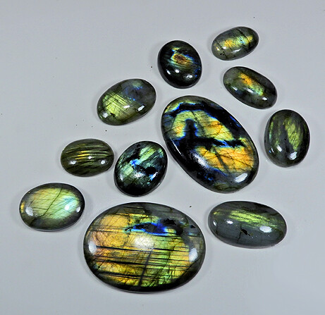 NATURAL GOLDEN LABRADORITE OVAL SHAPE CABOCHON LOOSE GEMSTONE WHOLESALE LOT RL9