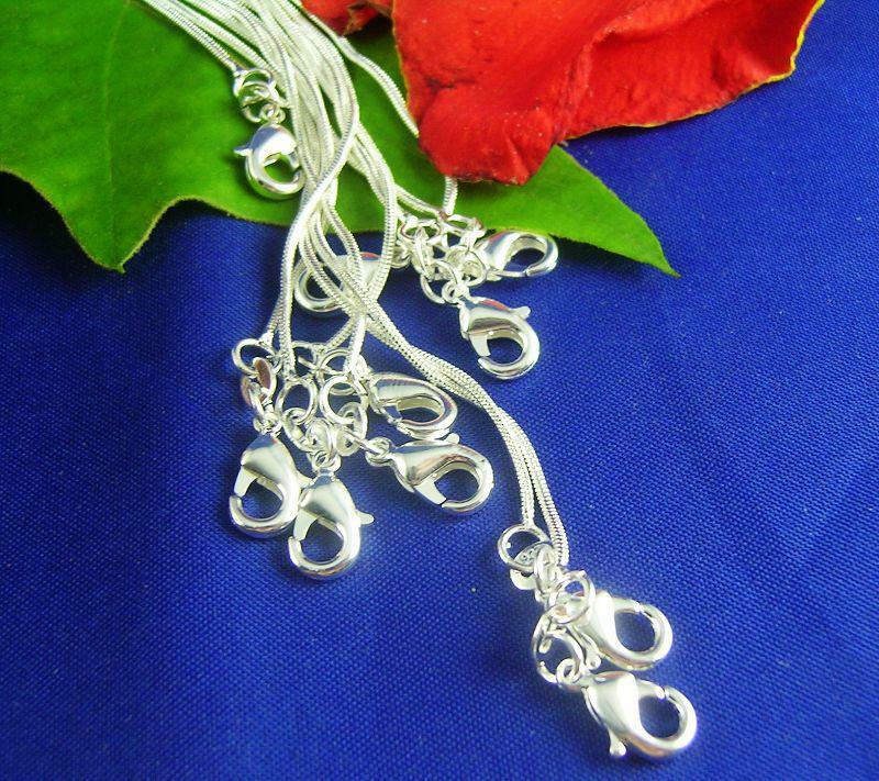IMPORTED 925 Sterling Silver 2MM Italian snake chain 18″ necklace men women DIY