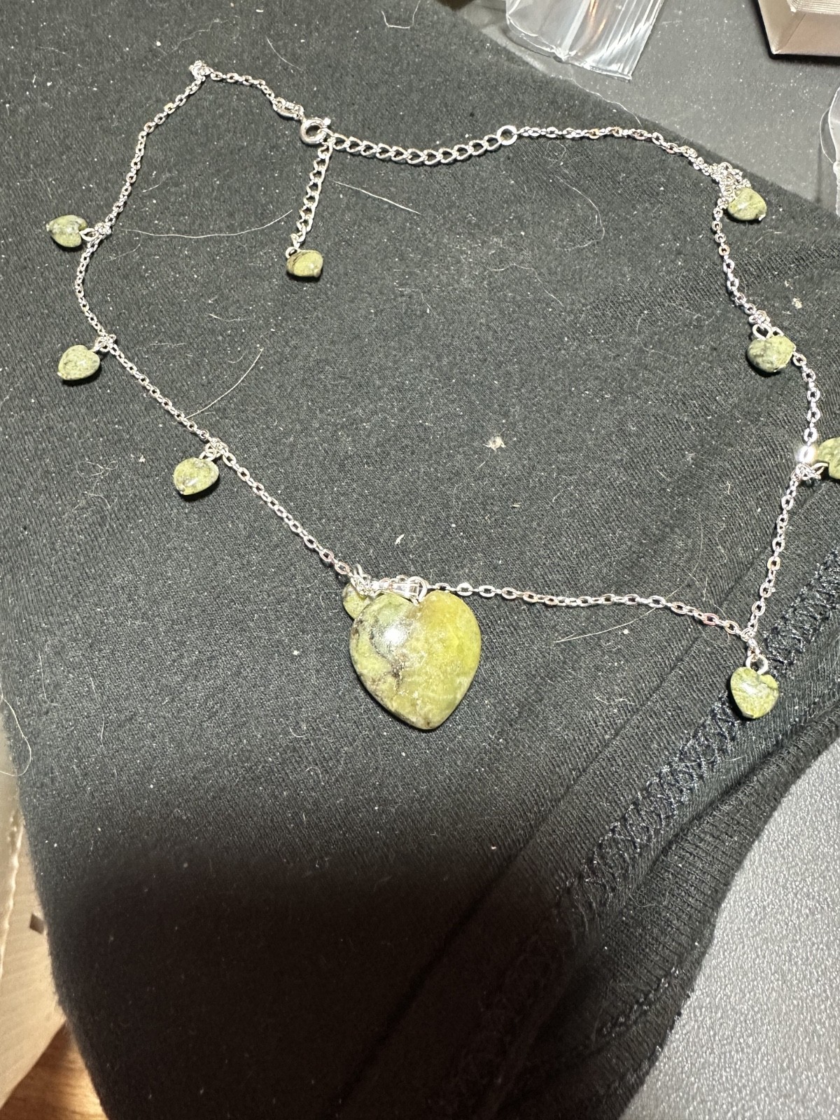 Connemara Marble 20″ Necklace with Large Marble Heart Pendant and small accents