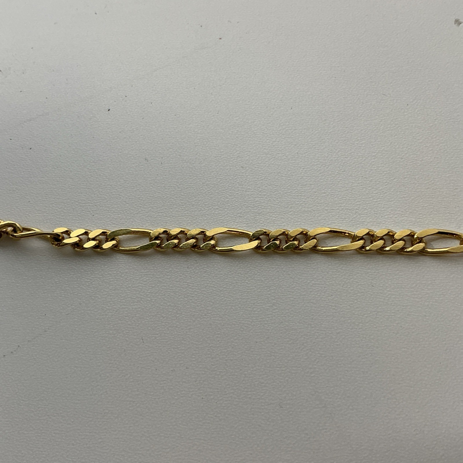Vintage Gold Tone 18”5mm Flat Figaro Link Necklace No Tarnish