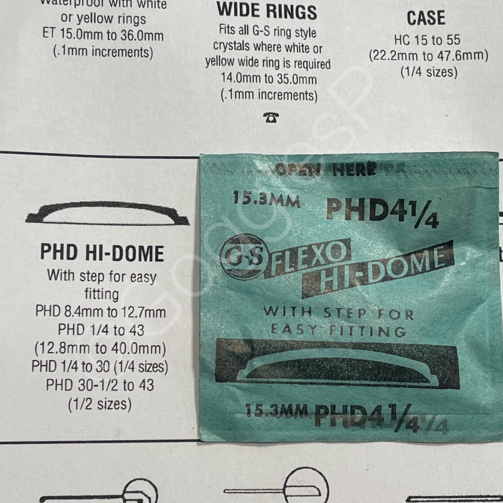 GS PHD/LT High Dome Acrylic Crystal 8.4mm to 19.7mm(Choose Size)