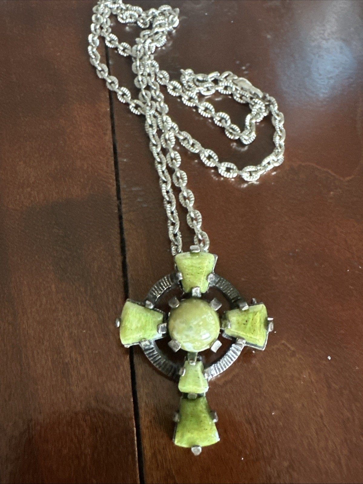 Connemara Marble Irish Jewelry Necklace Cross Vintage