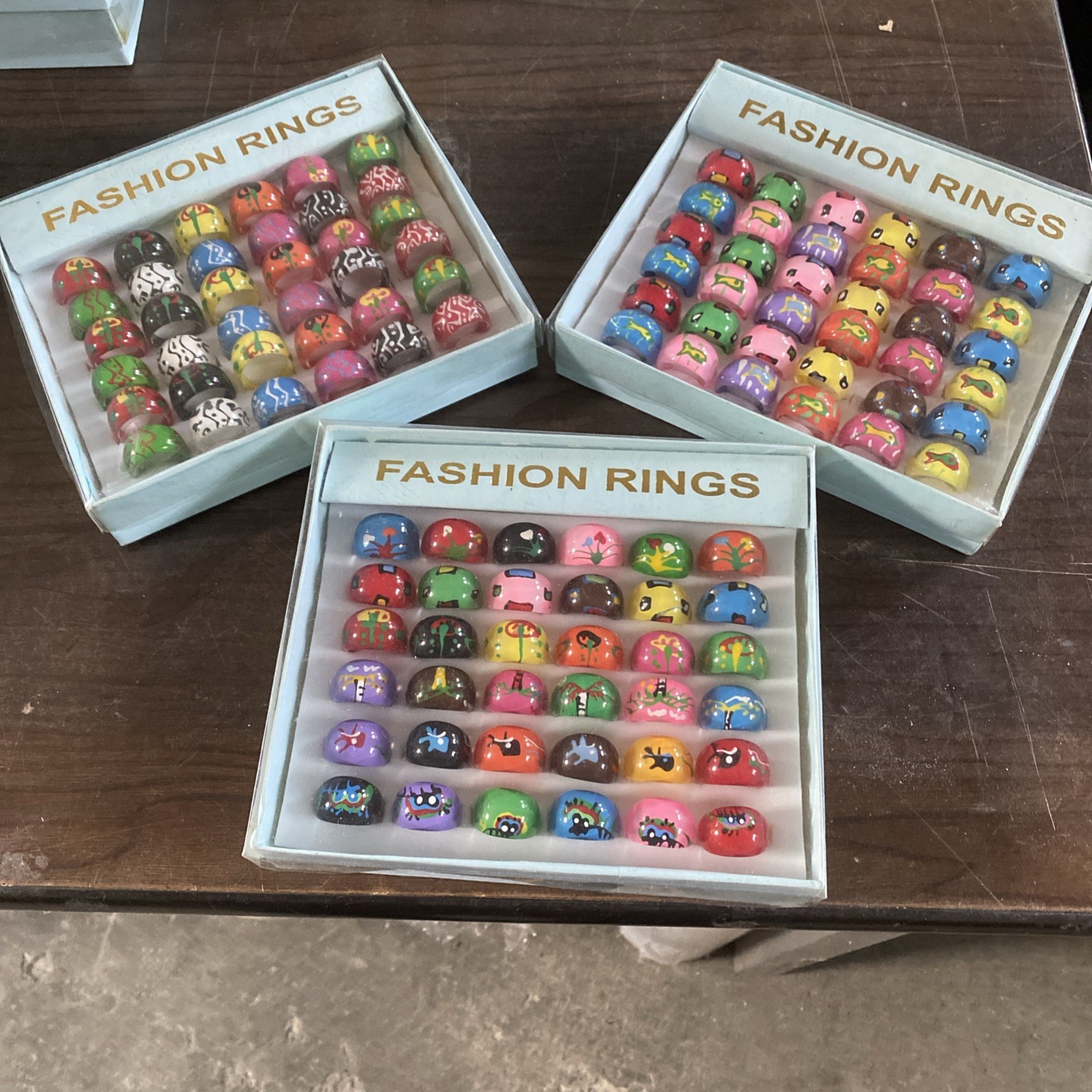 Num.108 – Resin Beach Rings – Super Colorful Pop Art – Various Mixed Sizes