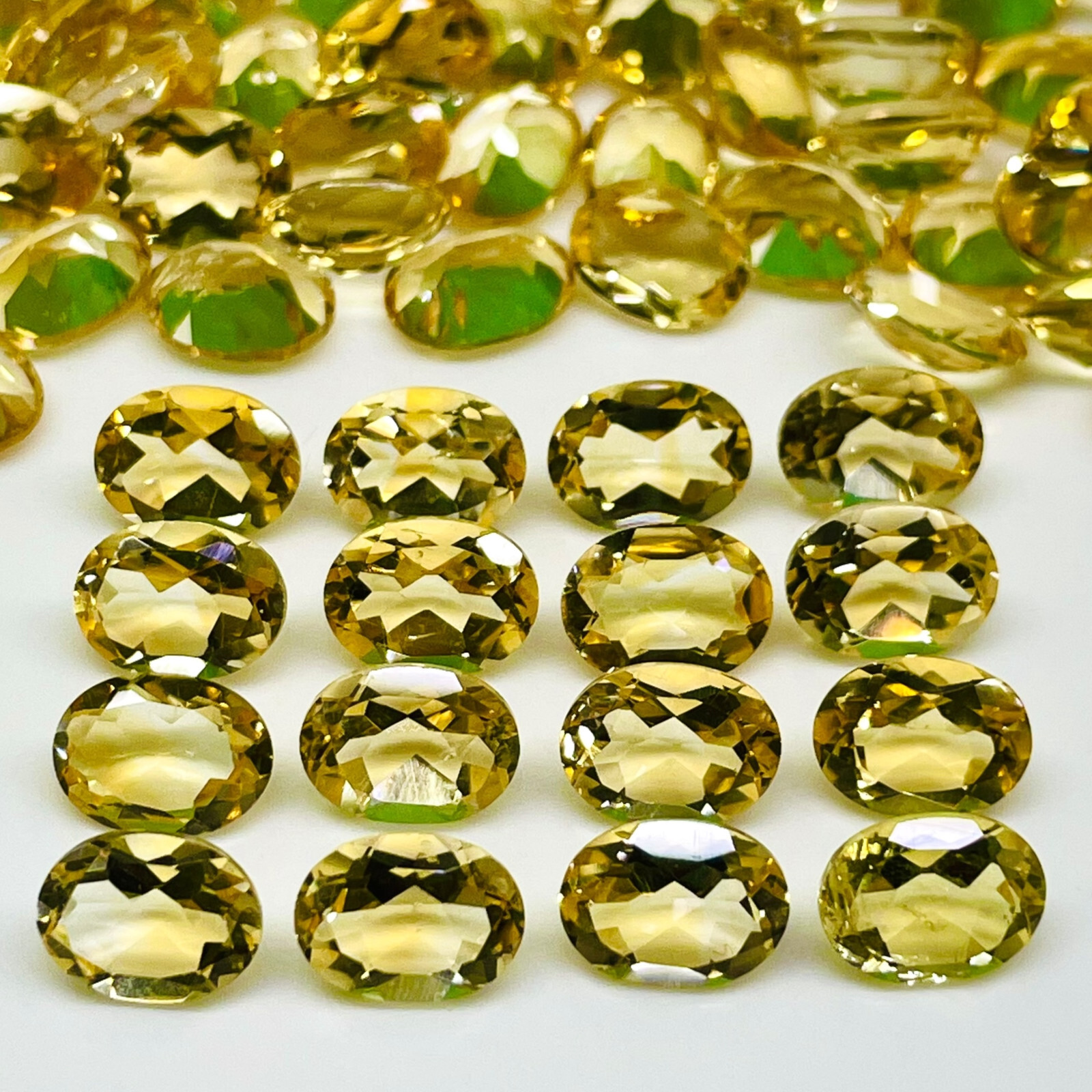 VVS 30 Pcs Natural Brazilian Citrine 8x6mm Oval Cut Loose Untreated Gemstones