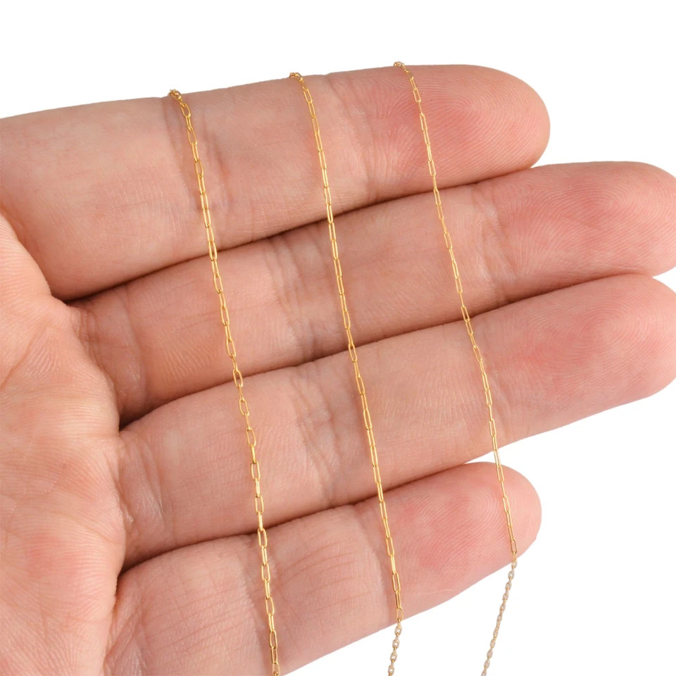Thin Cable Chain Stainless Steel Beading Link DIY Necklace Making Jewelry