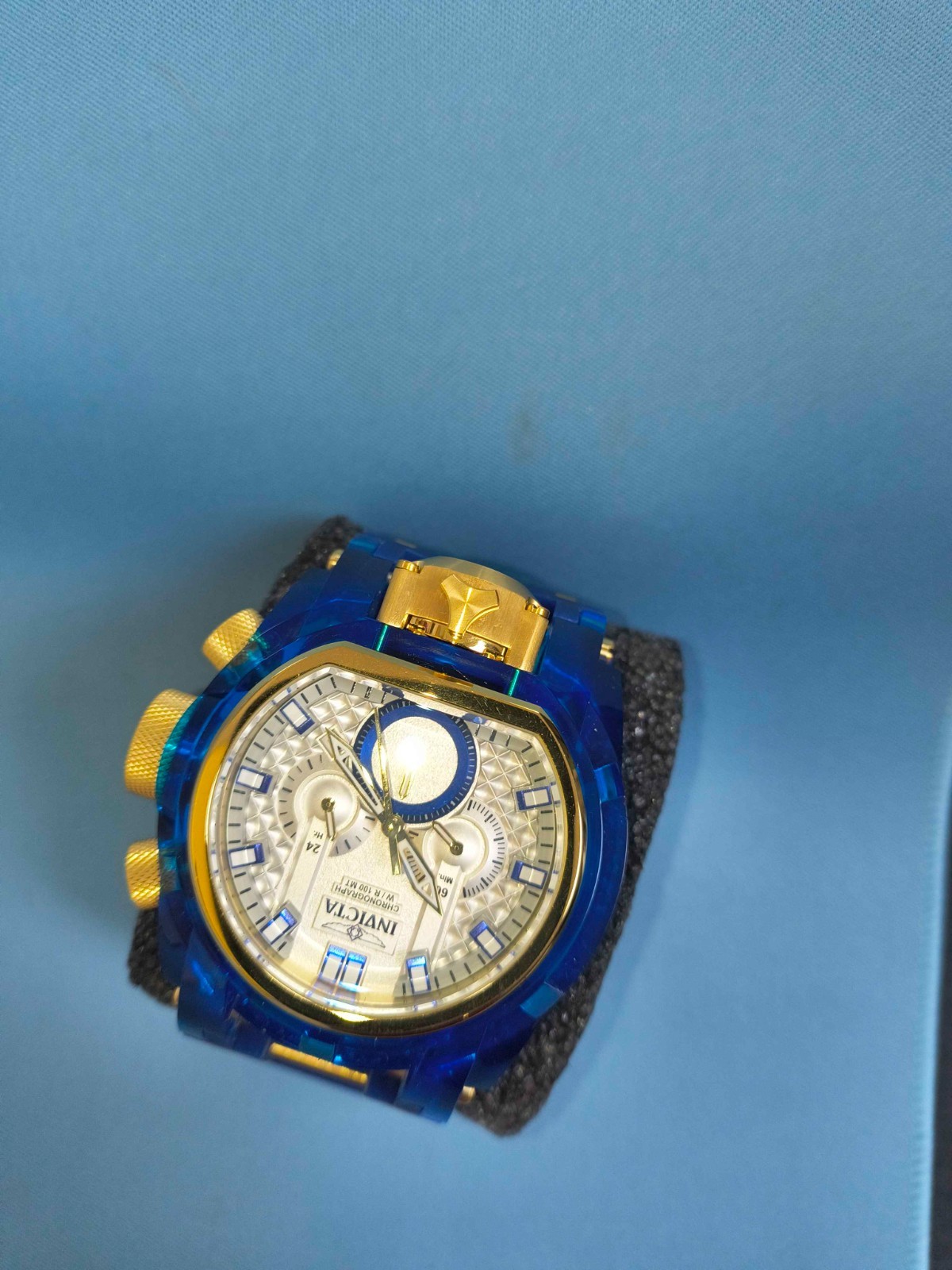 Invicta 46476 Men’s 52mm Bolt Zeus Magnum Anatomic Dual Mov’t Chrono Blue Watch