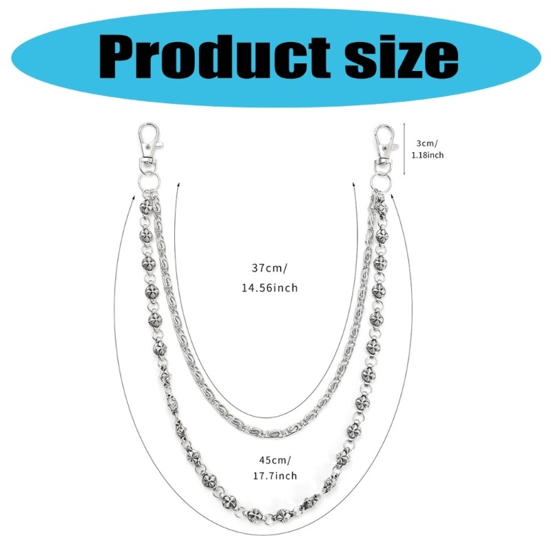 Edgy Urban Waist Chain Double Layer Punk Street Wear Fashion Unisex Accessory