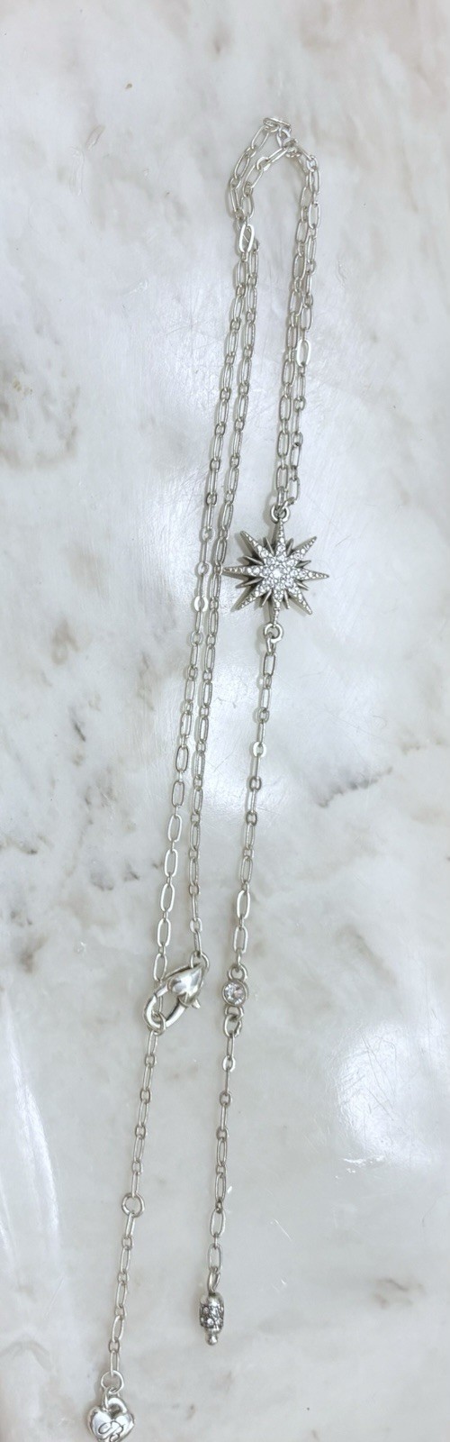 Brighton Crystal Radiant Star Convertible Lariat Style Necklace NWOT