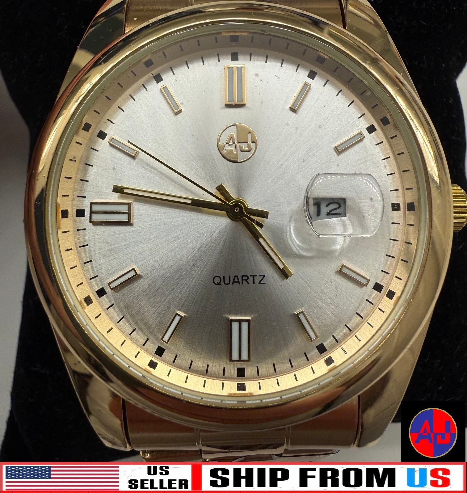 AJ Quality Watches USA Mens Oyster PD 41mm Pearl Gold Quartz Watch NIB