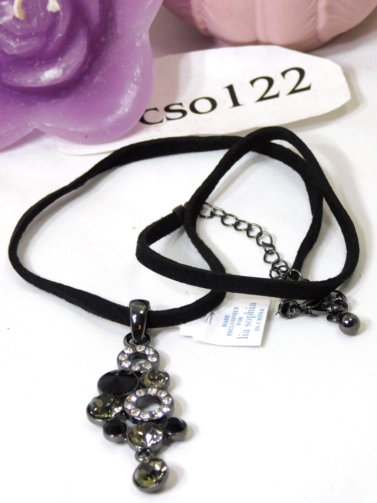 Beautiful Lia Sophia SEQUINE Pendant/Slide, Cut Crystals, Pendant Only-No Chain