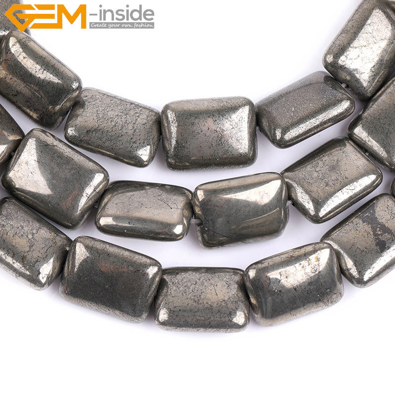 Natural Coin Freeform Pyrite Beads Gemstone Oval Beads For Jewelry Making 15″