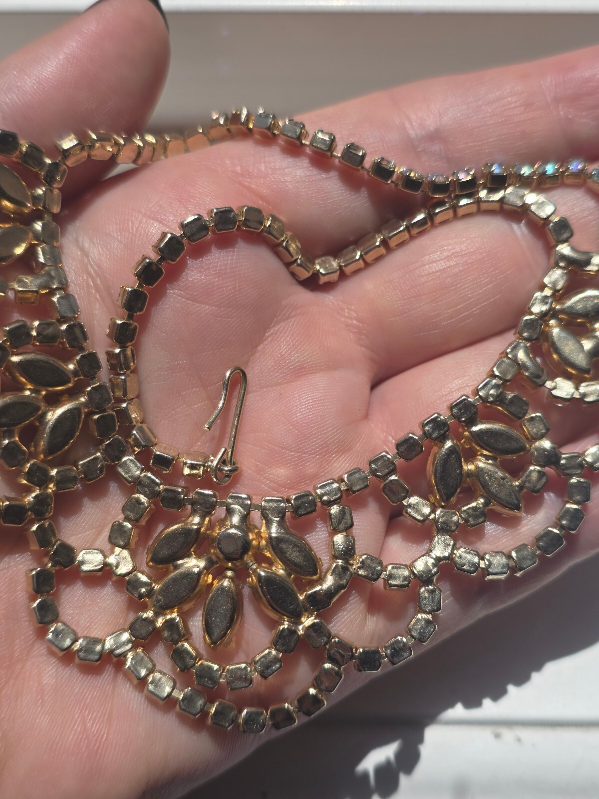 VTG Juliana DeLizza & Elster Aurora Borealis Crystal Necklace 1960 Old Hollywood