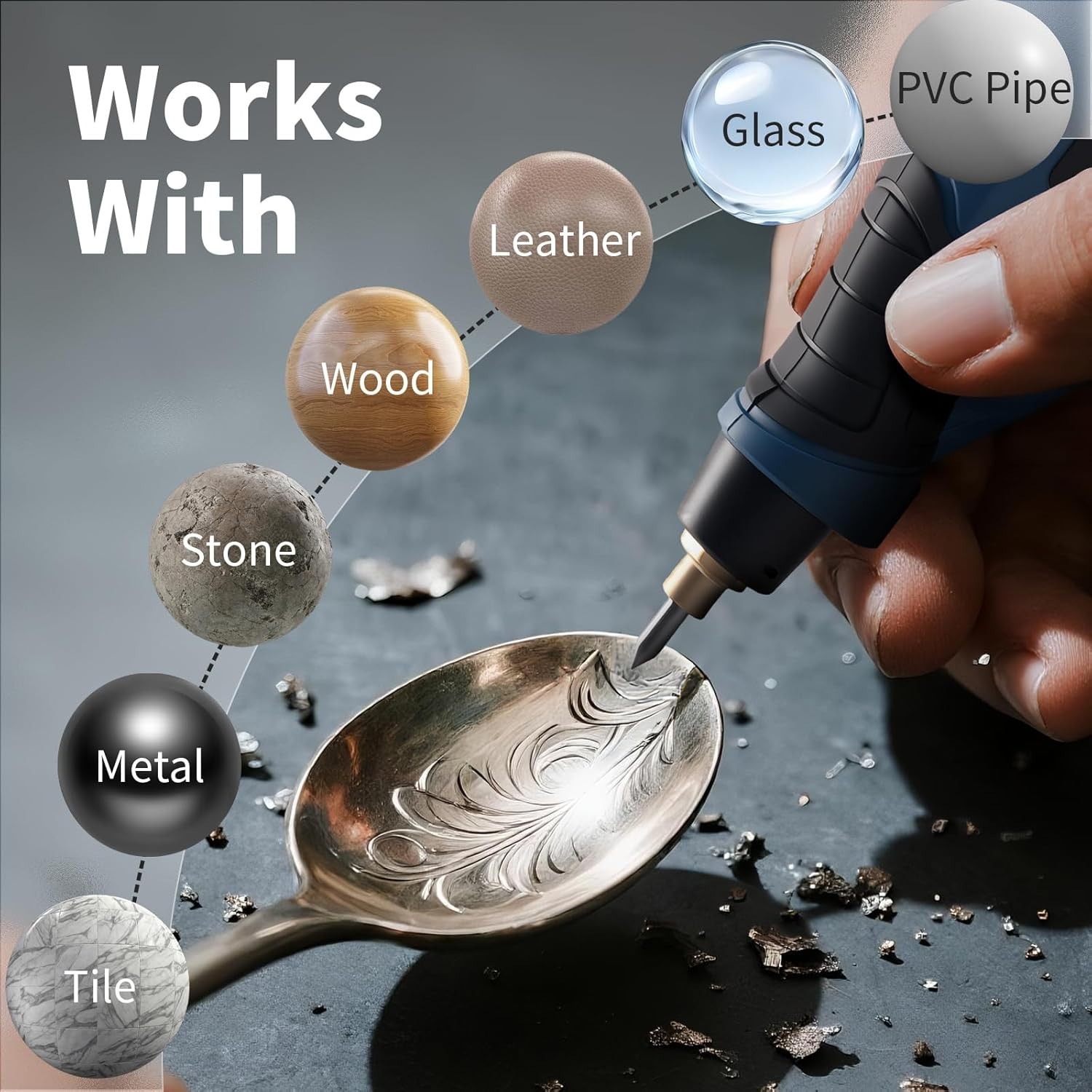 “Engraver Pen, 25W 6 Speed Engraving Pen for Metal, Wood, Glass and Plastic, Han