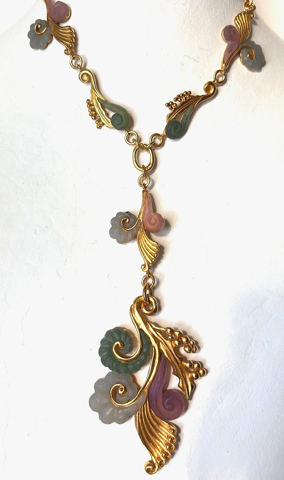KARL LAGERFELD vintage Necklace Signature Gold & Resin Signed never worn