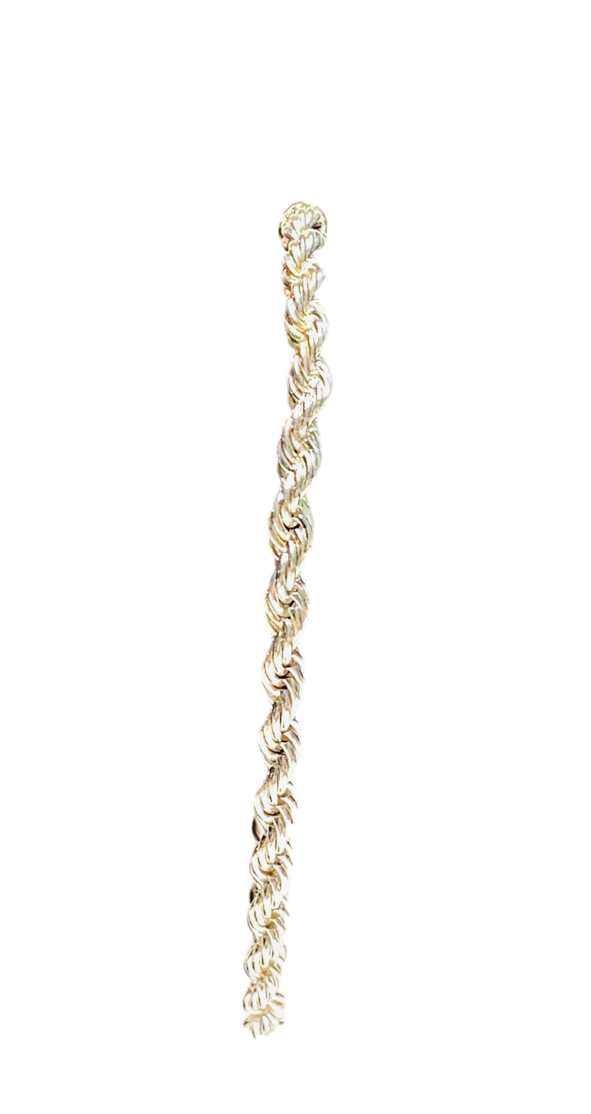 Twisted Rope Silver Tone Bracelet 7.75” Fashion Costume 4mm Wide Chain EUC